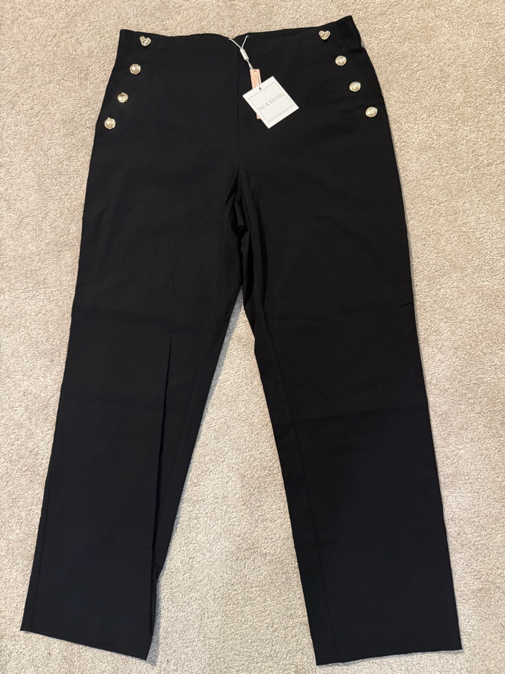 Zac & Rachel Wide Leg Pants in Black Size 12 NWT
